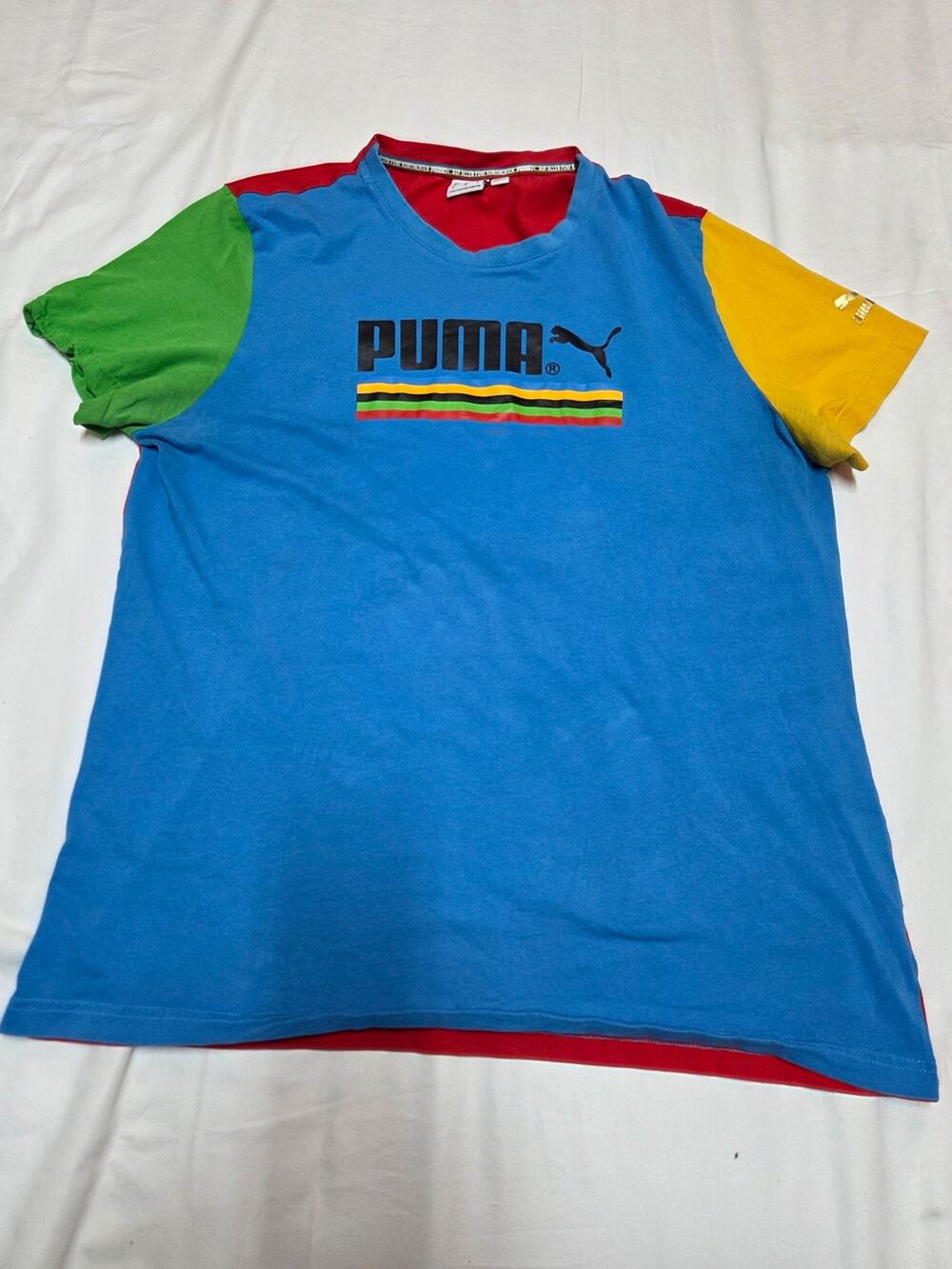 PUMA Colorblock Blue Logo Tee